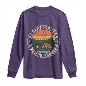I Came For The Meteor Shower Long Sleeve Shirt Stargazer Camping Gift TS12 Purple Print Your Wear