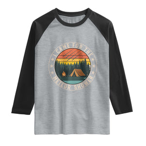 I Came For The Meteor Shower Raglan Shirt Stargazer Camping Gift TS12 Heather Gray Black Print Your Wear