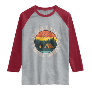 I Came For The Meteor Shower Raglan Shirt Stargazer Camping Gift TS12 Heather Gray Heather Red Print Your Wear