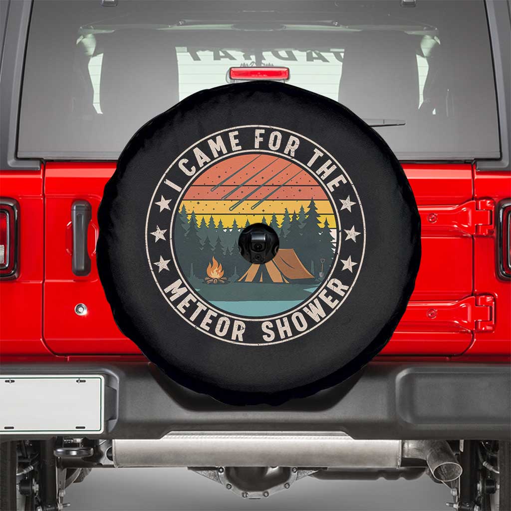 I Came For The Meteor Shower Spare Tire Cover Stargazer Camping Gift TS12 Black Print Your Wear