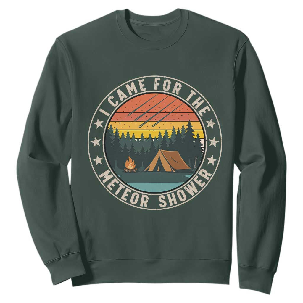 I Came For The Meteor Shower Sweatshirt Stargazer Camping Gift TS12 Dark Forest Green Print Your Wear