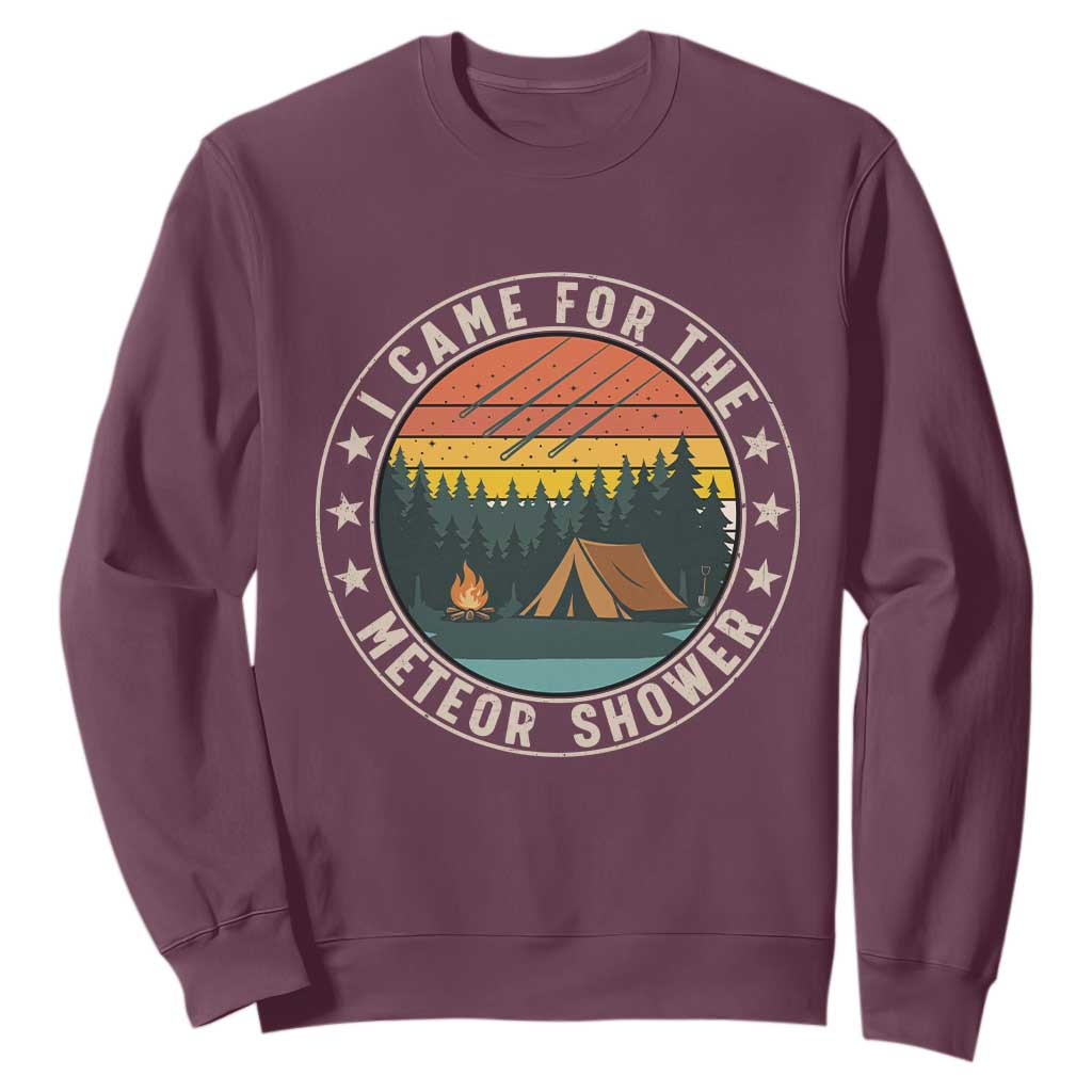 I Came For The Meteor Shower Sweatshirt Stargazer Camping Gift TS12 Maroon Print Your Wear
