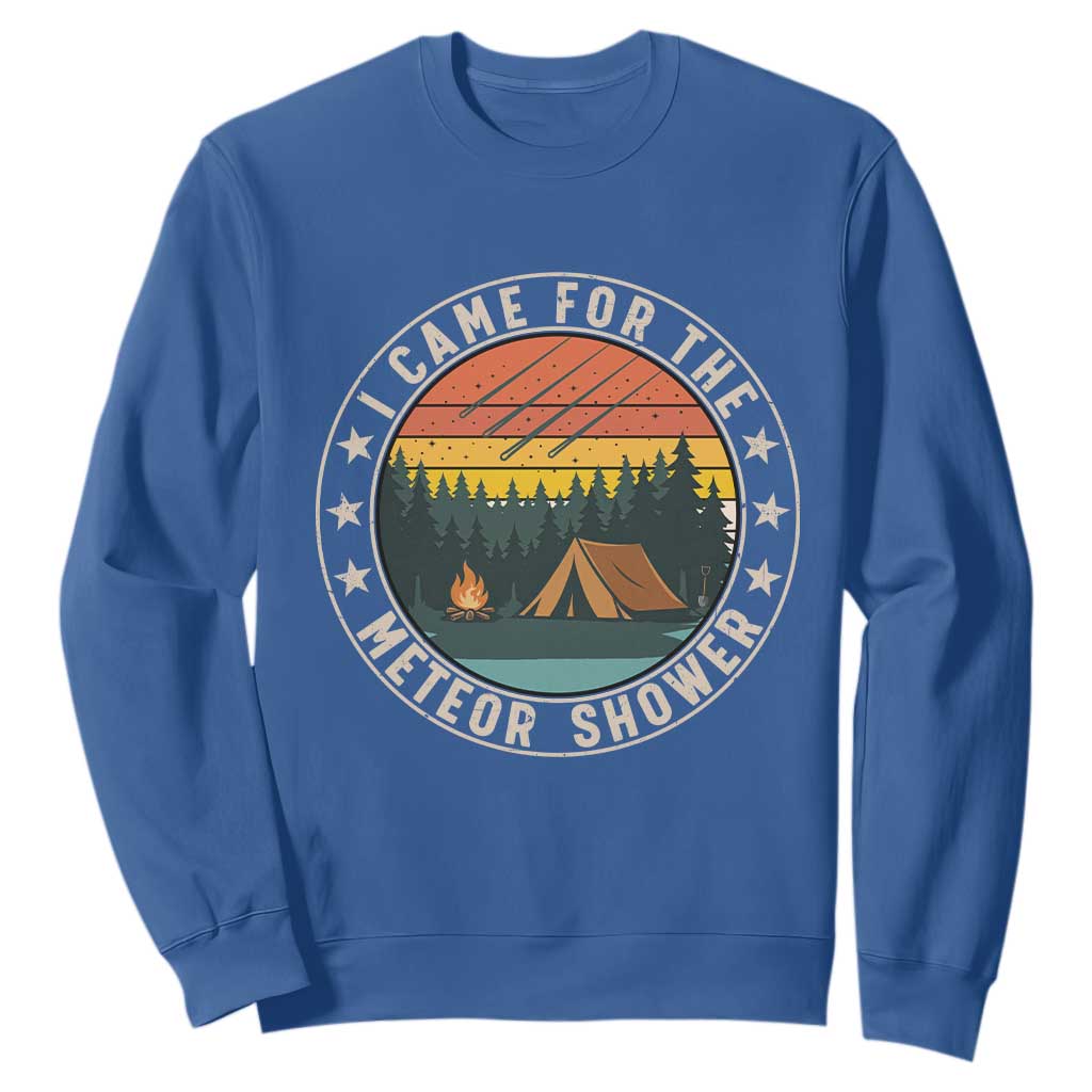 I Came For The Meteor Shower Sweatshirt Stargazer Camping Gift TS12 Royal Blue Print Your Wear