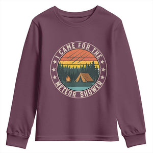 I Came For The Meteor Shower Youth Sweatshirt Stargazer Camping Gift TS12 Maroon Print Your Wear