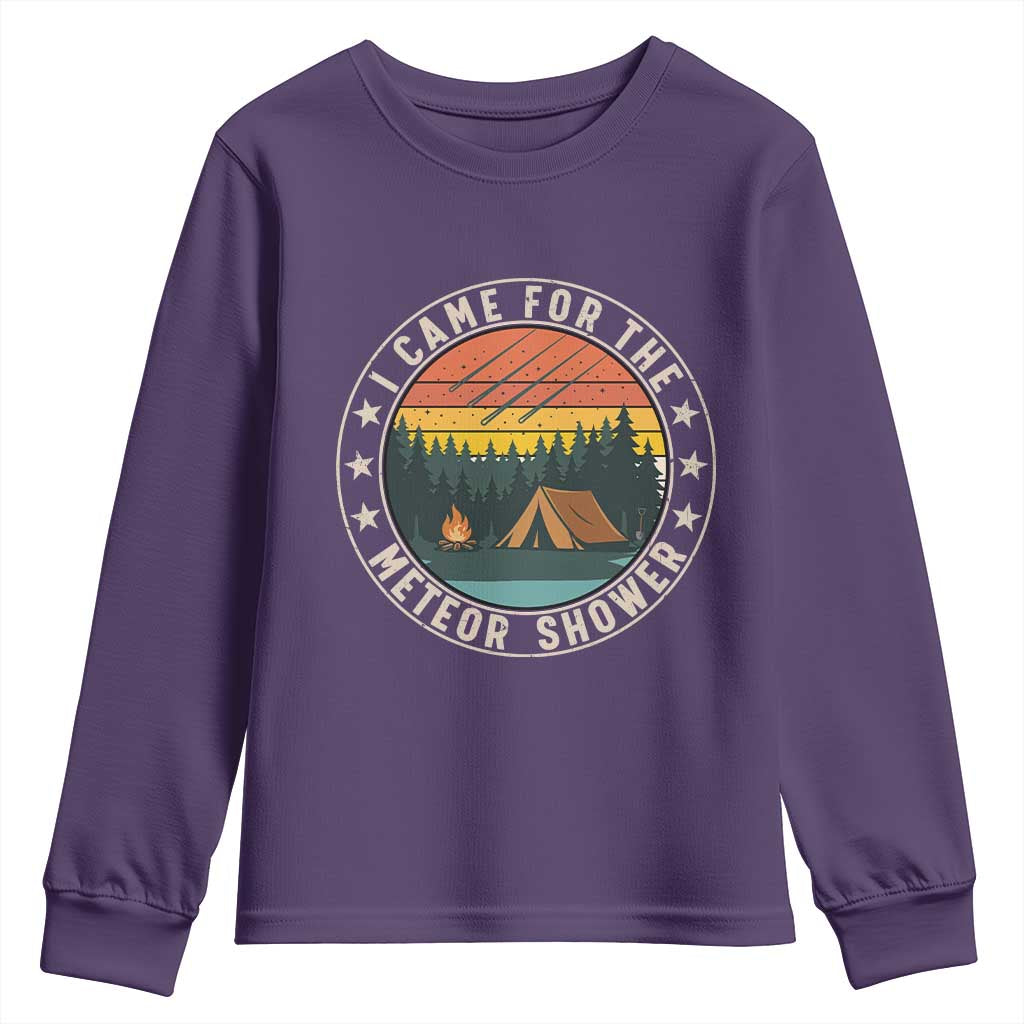 I Came For The Meteor Shower Youth Sweatshirt Stargazer Camping Gift TS12 Purple Print Your Wear