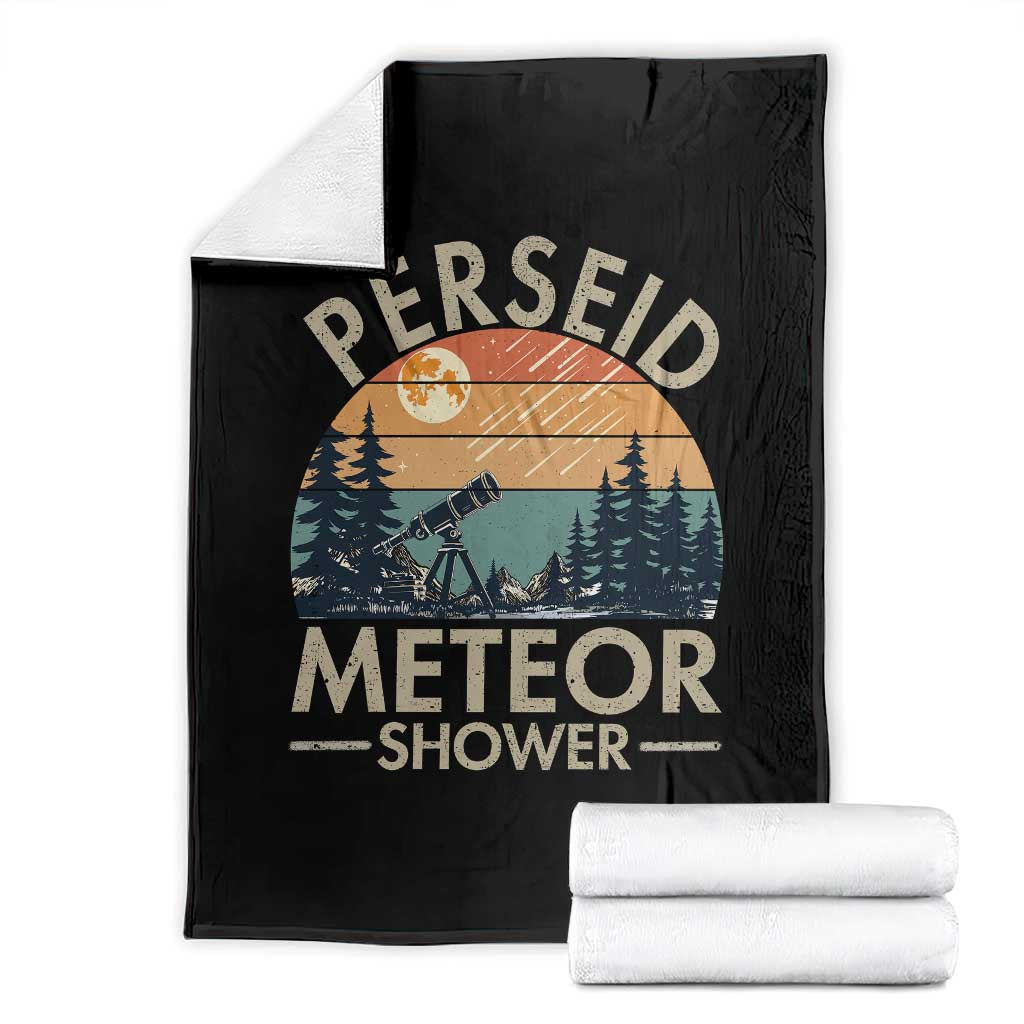 Perseid Meteor Shower Throw Blanket Vintage Astronomy Lover TS12 Black Print Your Wear