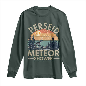 Perseid Meteor Shower Long Sleeve Shirt Vintage Astronomy Lover TS12 Dark Forest Green Print Your Wear