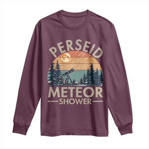 Perseid Meteor Shower Long Sleeve Shirt Vintage Astronomy Lover TS12 Maroon Print Your Wear