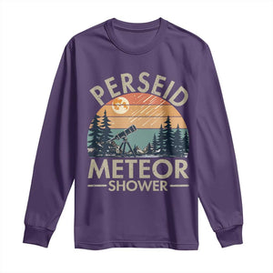 Perseid Meteor Shower Long Sleeve Shirt Vintage Astronomy Lover TS12 Purple Print Your Wear