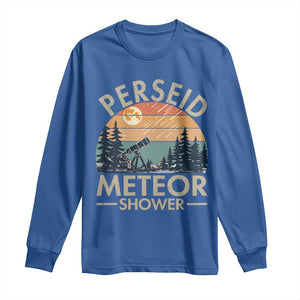 Perseid Meteor Shower Long Sleeve Shirt Vintage Astronomy Lover TS12 Royal Blue Print Your Wear