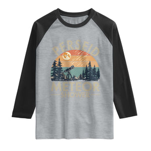 Perseid Meteor Shower Raglan Shirt Vintage Astronomy Lover TS12 Heather Gray Black Print Your Wear