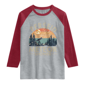Perseid Meteor Shower Raglan Shirt Vintage Astronomy Lover TS12 Heather Gray Heather Red Print Your Wear