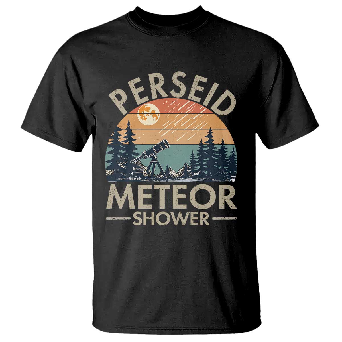Perseid Meteor Shower T Shirt Vintage Astronomy Lover TS12 Black Print Your Wear