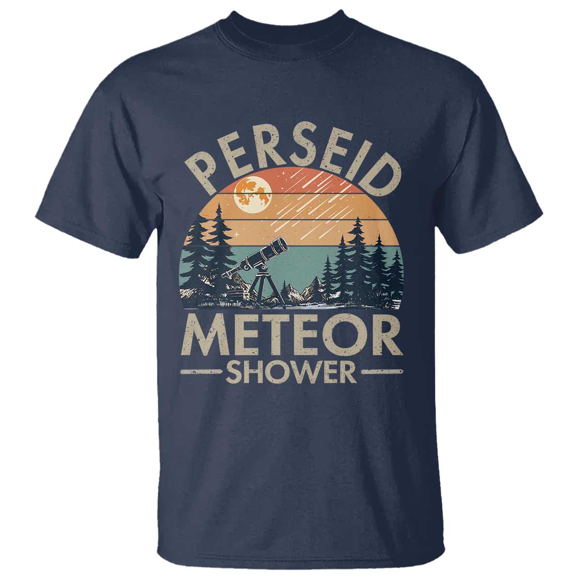 Perseid Meteor Shower T Shirt Vintage Astronomy Lover TS12 Navy Print Your Wear