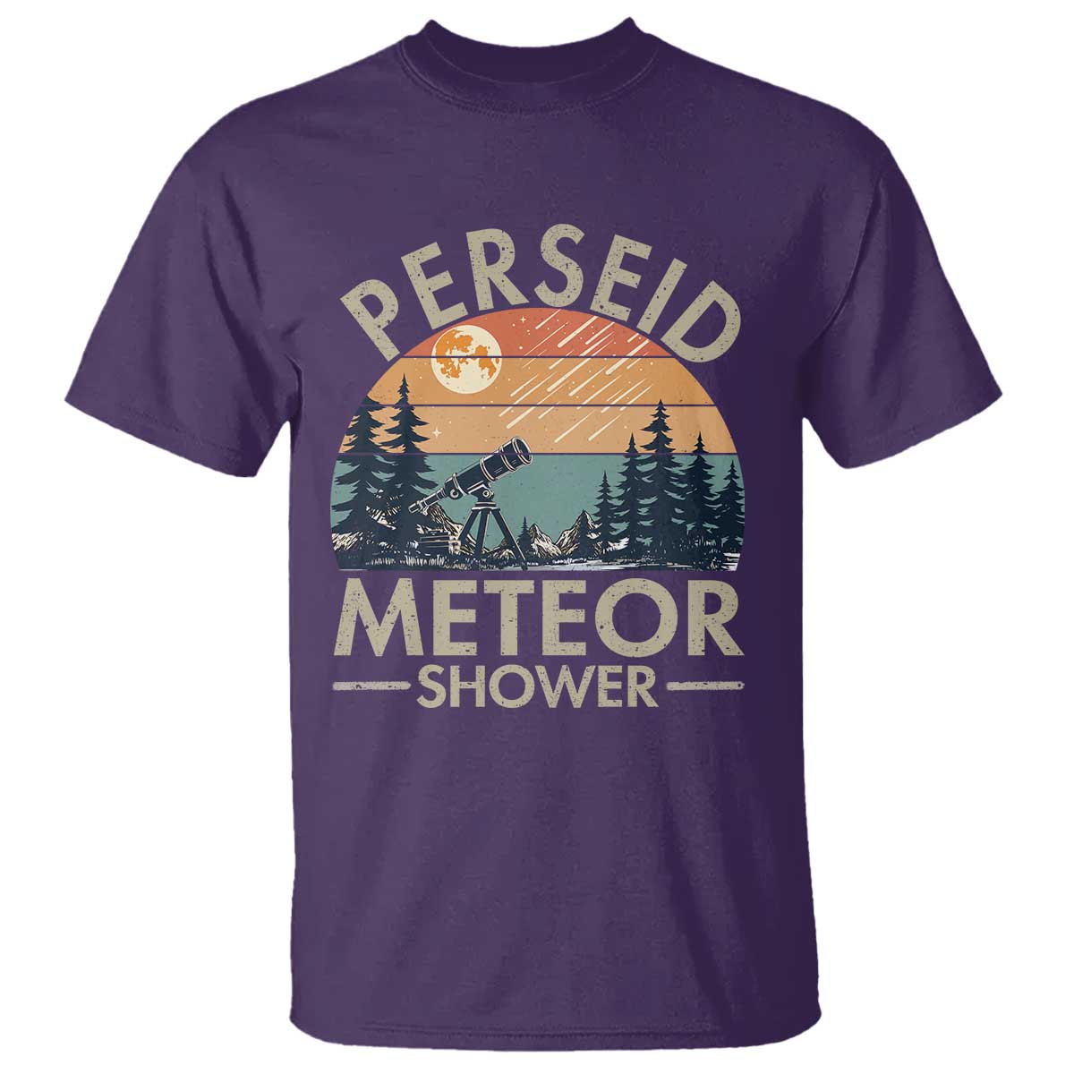 Perseid Meteor Shower T Shirt Vintage Astronomy Lover TS12 Purple Print Your Wear