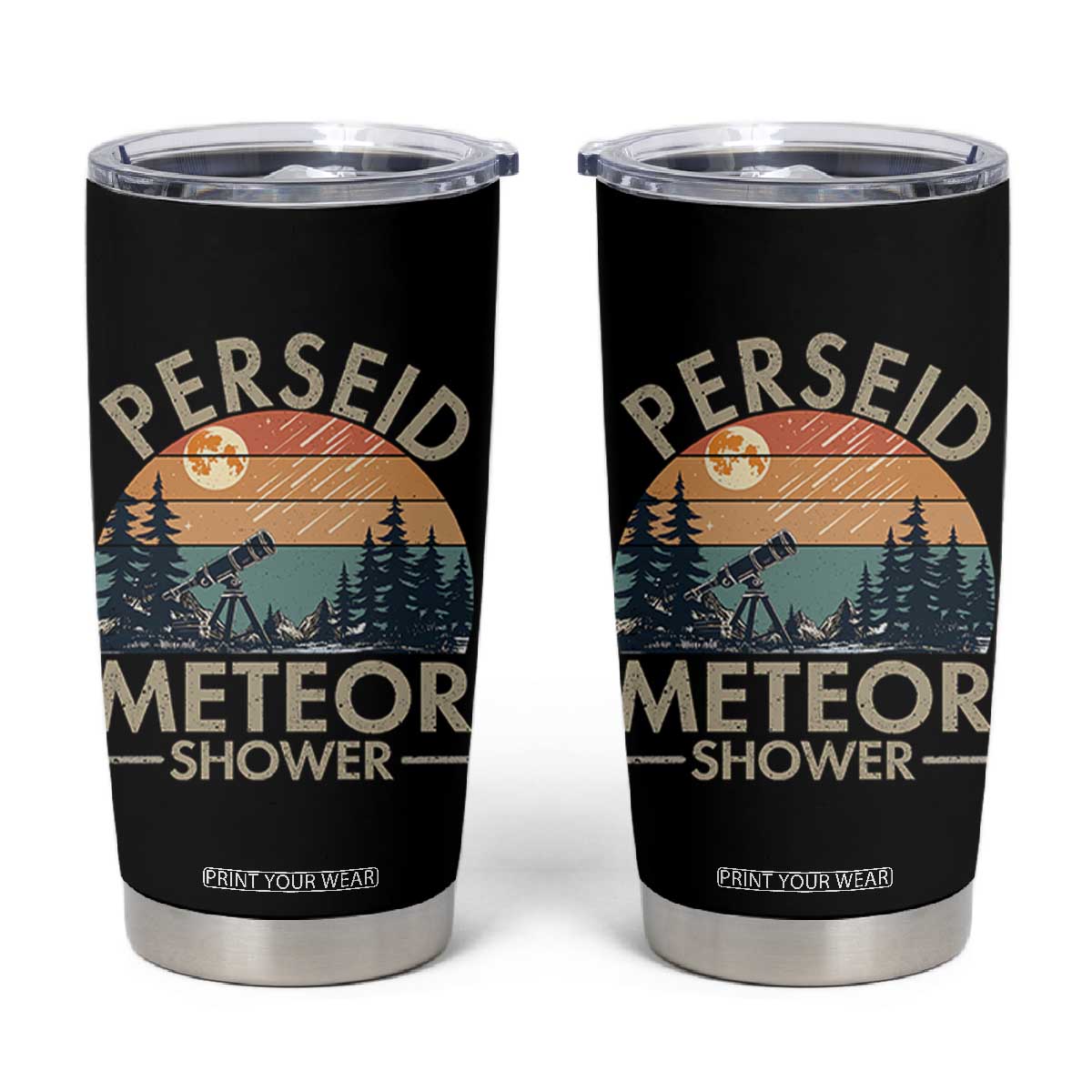 Perseid Meteor Shower Tumbler Cup Vintage Astronomy Lover TS12 Black Print Your Wear