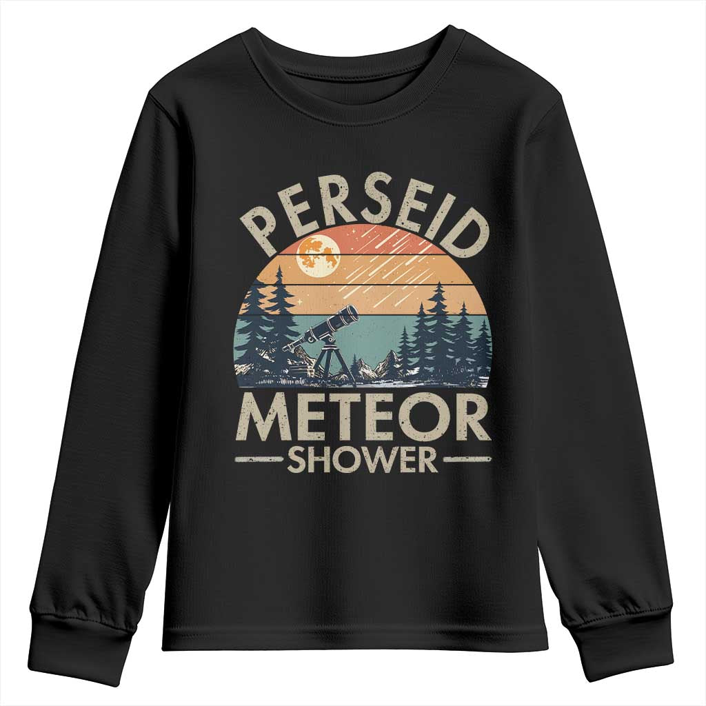 Perseid Meteor Shower Youth Sweatshirt Vintage Astronomy Lover TS12 Black Print Your Wear