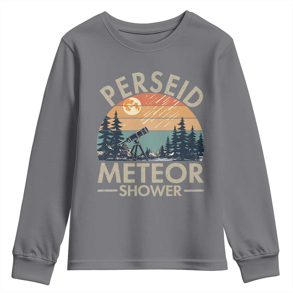 Perseid Meteor Shower Youth Sweatshirt Vintage Astronomy Lover TS12 Charcoal Print Your Wear