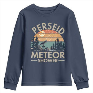 Perseid Meteor Shower Youth Sweatshirt Vintage Astronomy Lover TS12 Navy Print Your Wear