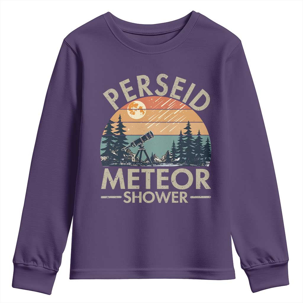 Perseid Meteor Shower Youth Sweatshirt Vintage Astronomy Lover TS12 Purple Print Your Wear