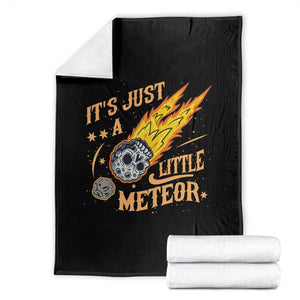 Funny Skull Meteorite Throw Blanket Just A Little Meteor TS12 Black Print Your Wear