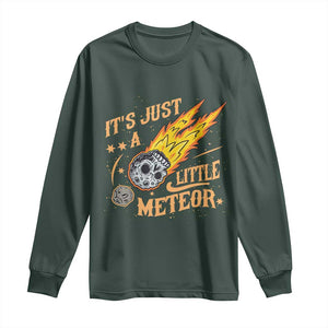 Funny Skull Meteorite Long Sleeve Shirt Just A Little Meteor TS12 Dark Forest Green Print Your Wear