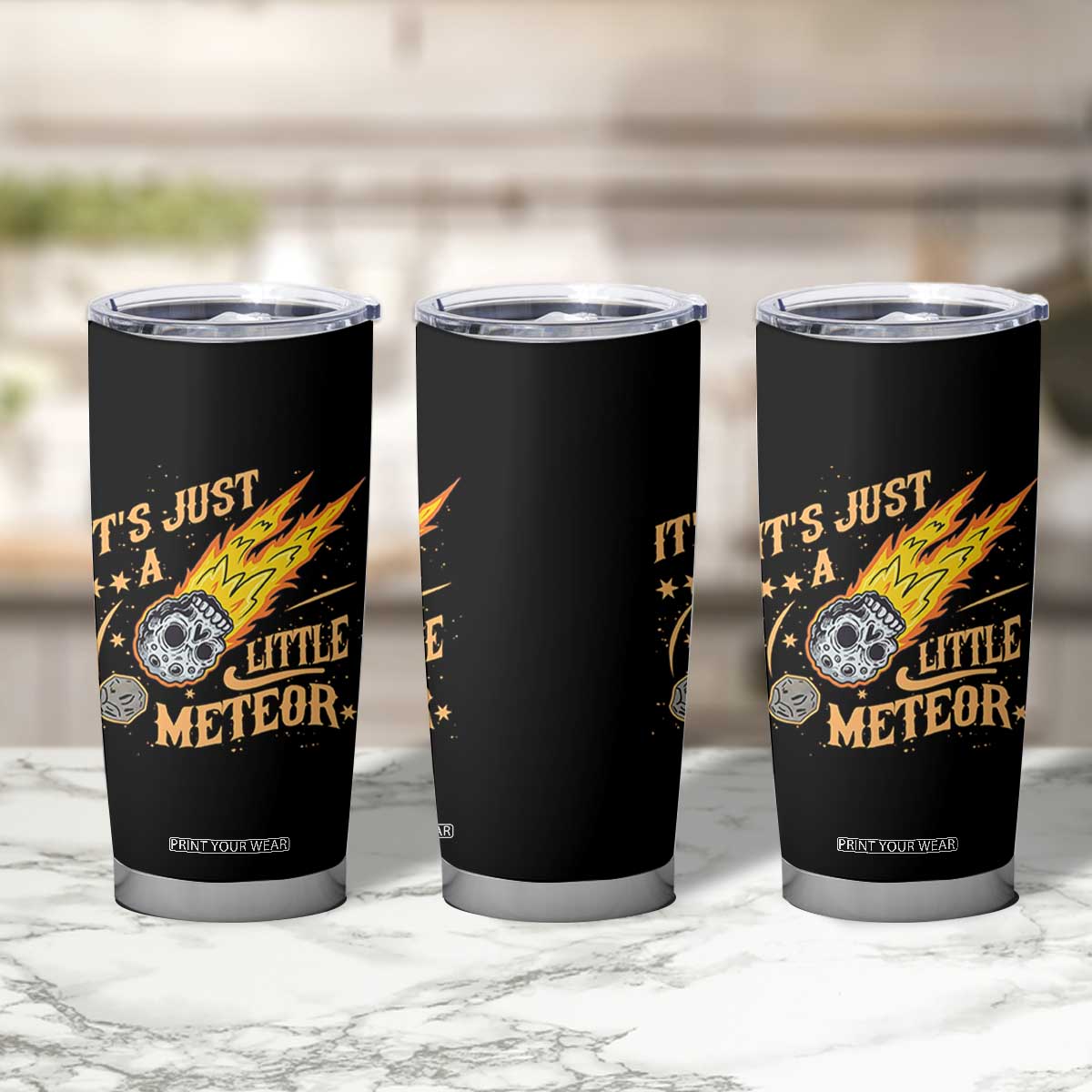 Funny Skull Meteorite Tumbler Cup Just A Little Meteor TS12 Print Your Wear