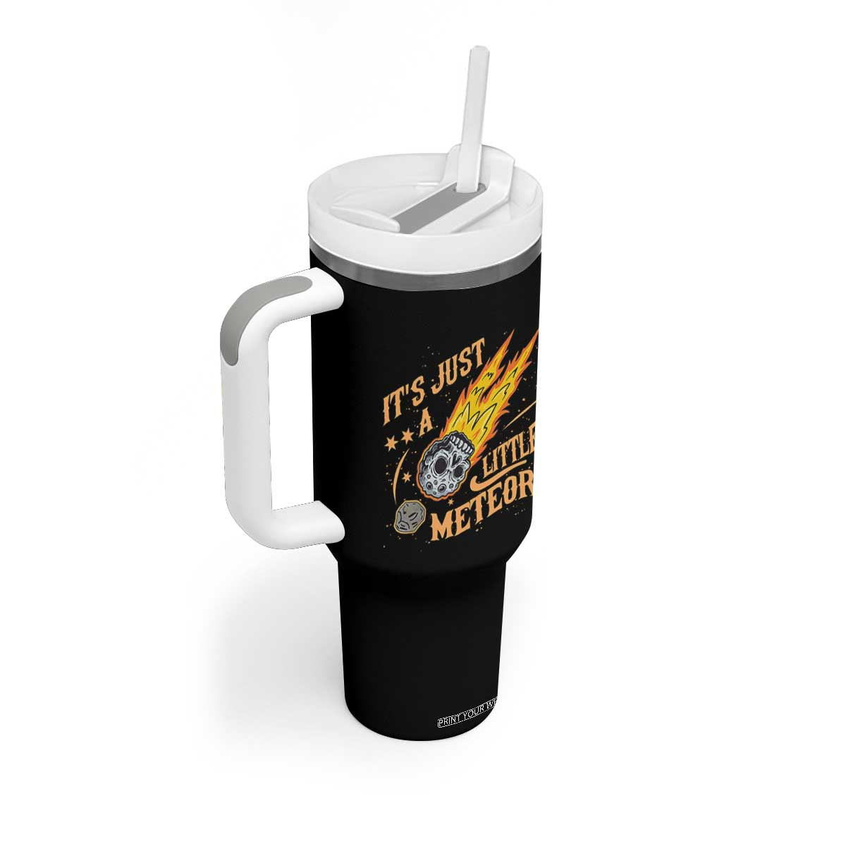 Funny Skull Meteorite Tumbler With Handle Just A Little Meteor TS12 Print Your Wear