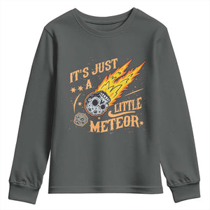 Funny Skull Meteorite Youth Sweatshirt Just A Little Meteor TS12 Dark Heather Print Your Wear