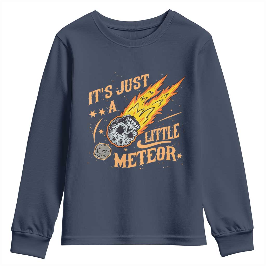 Funny Skull Meteorite Youth Sweatshirt Just A Little Meteor TS12 Navy Print Your Wear