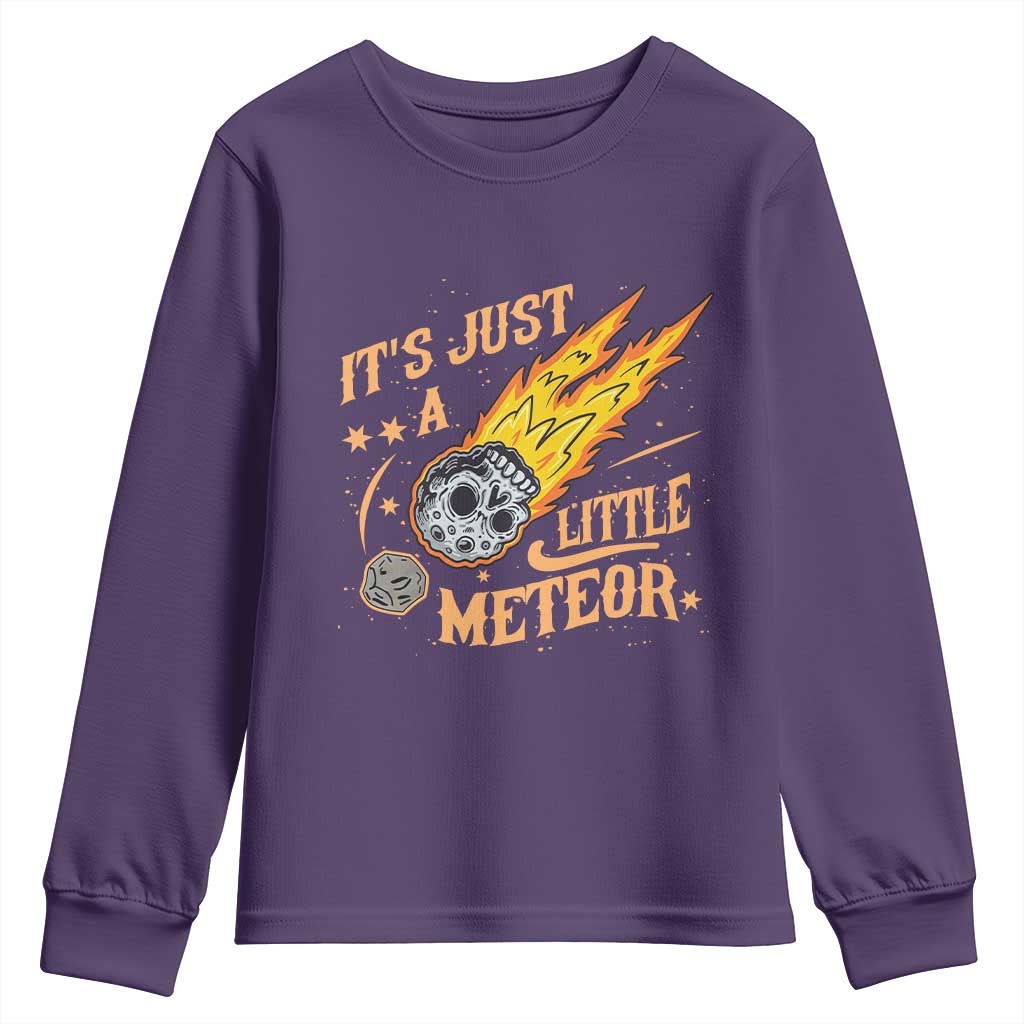 Funny Skull Meteorite Youth Sweatshirt Just A Little Meteor TS12 Purple Print Your Wear