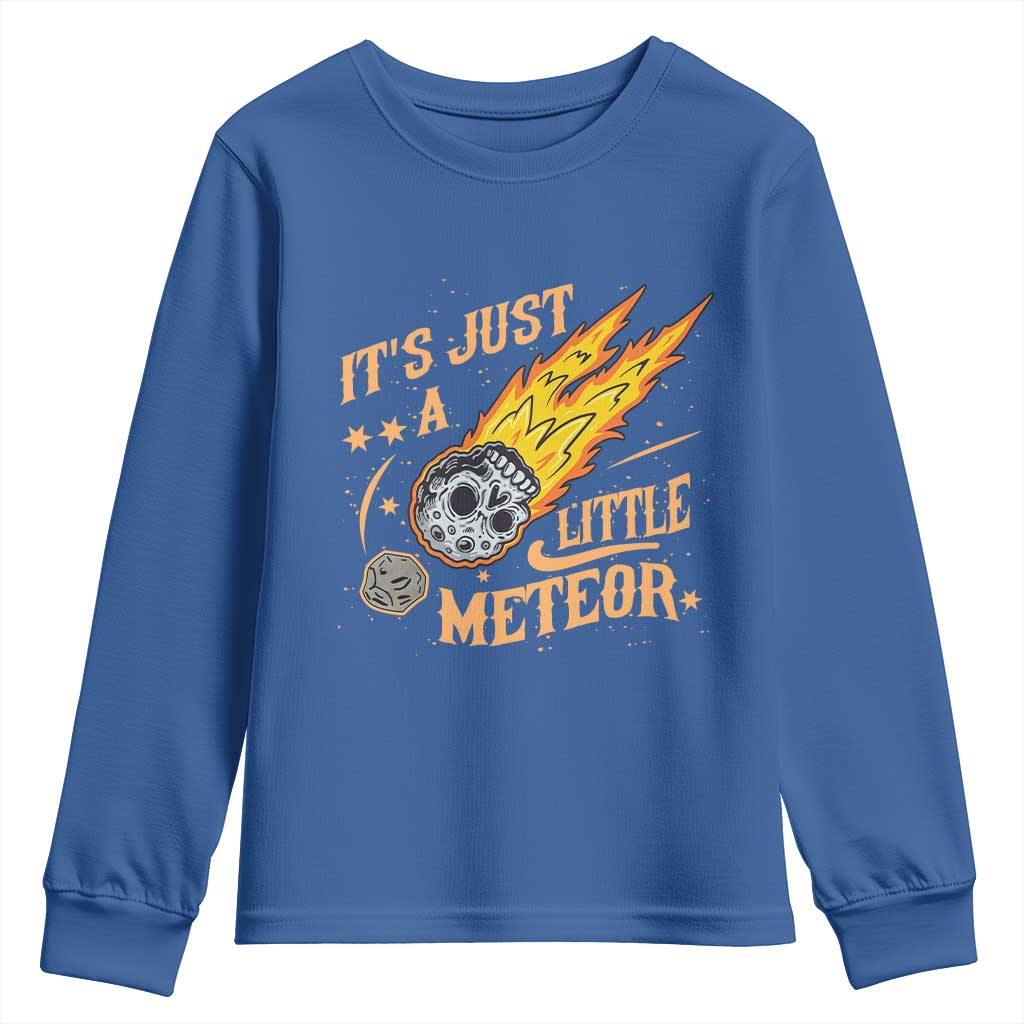 Funny Skull Meteorite Youth Sweatshirt Just A Little Meteor TS12 Royal Blue Print Your Wear