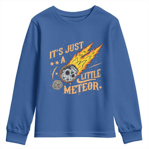 Funny Skull Meteorite Youth Sweatshirt Just A Little Meteor TS12 Royal Blue Print Your Wear