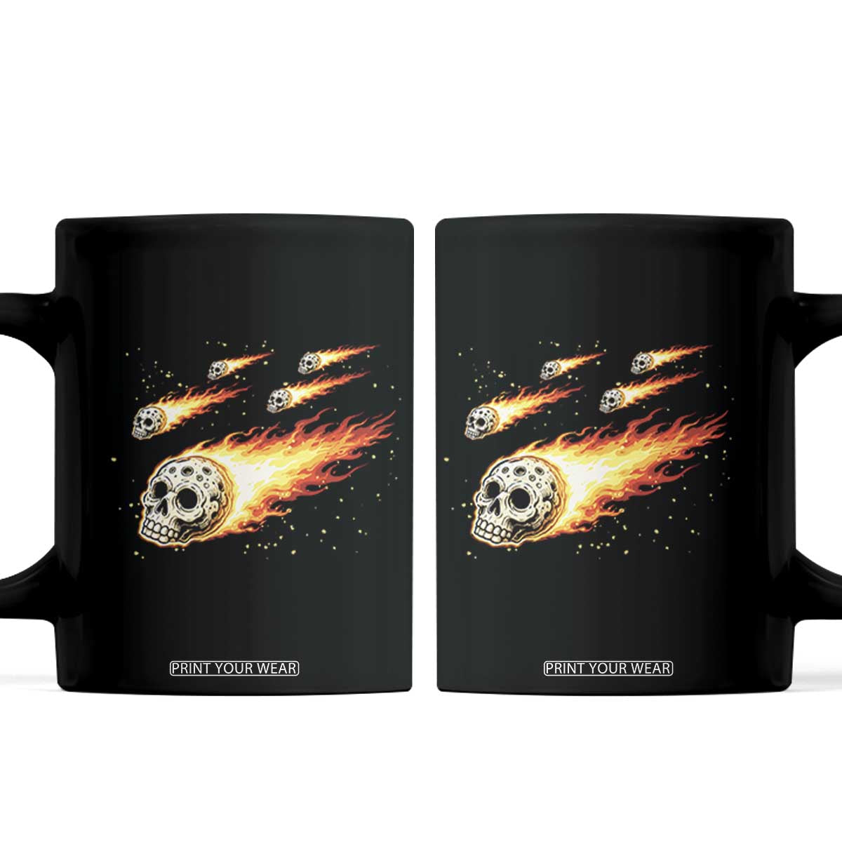 Skull Meteorite Coffee Mug Deep Space Asteroid Meteor Shower TS12 Black Print Your Wear