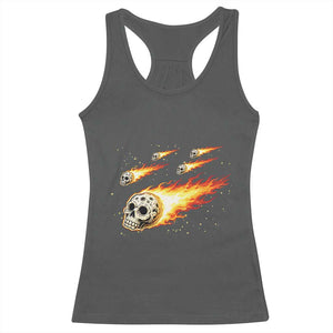 Skull Meteorite Racerback Tank Top Deep Space Asteroid Meteor Shower TS12 Dark Heather Print Your Wear