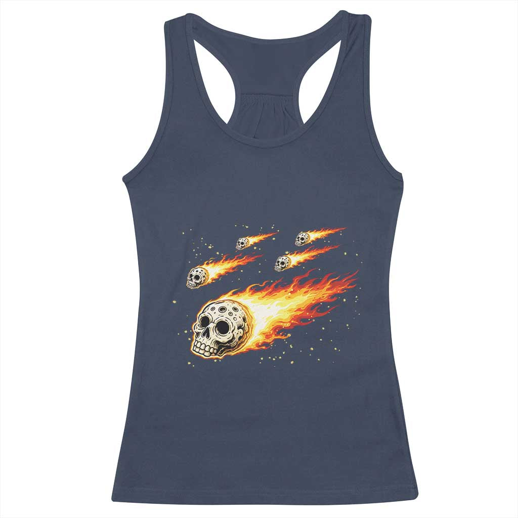 Skull Meteorite Racerback Tank Top Deep Space Asteroid Meteor Shower TS12 Navy Print Your Wear