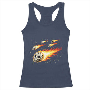 Skull Meteorite Racerback Tank Top Deep Space Asteroid Meteor Shower TS12 Navy Print Your Wear