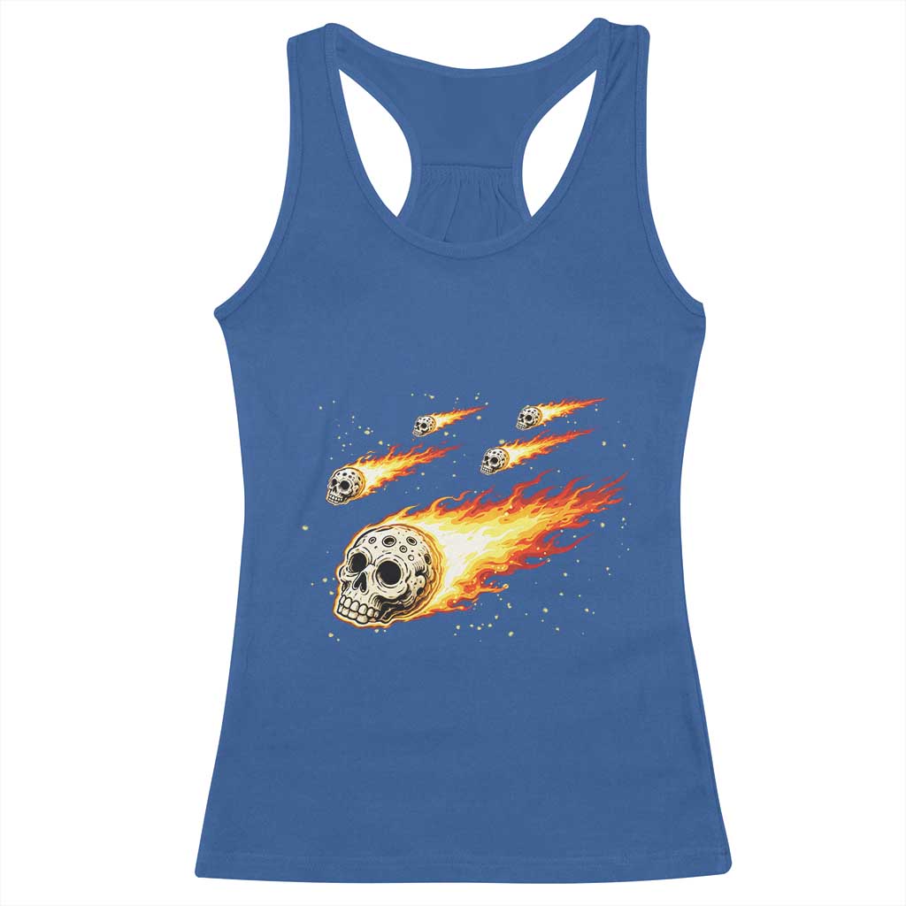 Skull Meteorite Racerback Tank Top Deep Space Asteroid Meteor Shower TS12 Royal Blue Print Your Wear