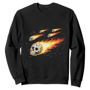 Skull Meteorite Sweatshirt Deep Space Asteroid Meteor Shower TS12 Black Print Your Wear