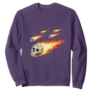 Skull Meteorite Sweatshirt Deep Space Asteroid Meteor Shower TS12 Purple Print Your Wear