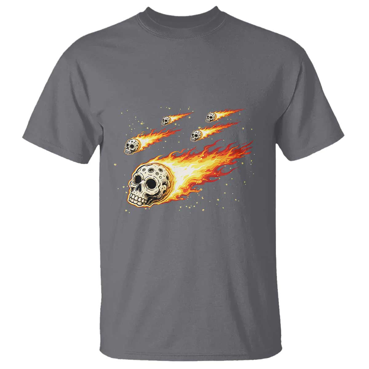 Skull Meteorite T Shirt Deep Space Asteroid Meteor Shower TS12 Charcoal Print Your Wear