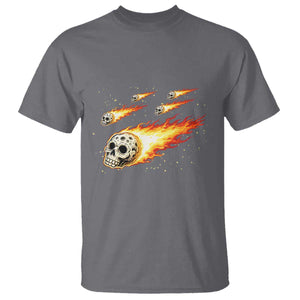 Skull Meteorite T Shirt Deep Space Asteroid Meteor Shower TS12 Charcoal Print Your Wear