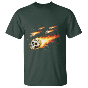 Skull Meteorite T Shirt Deep Space Asteroid Meteor Shower TS12 Dark Forest Green Print Your Wear