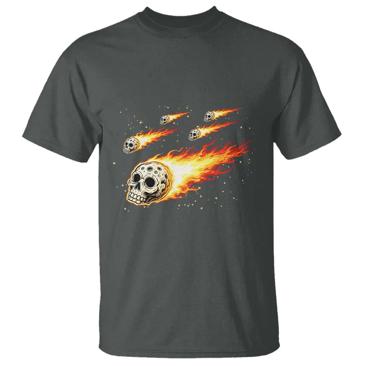 Skull Meteorite T Shirt Deep Space Asteroid Meteor Shower TS12 Dark Heather Print Your Wear