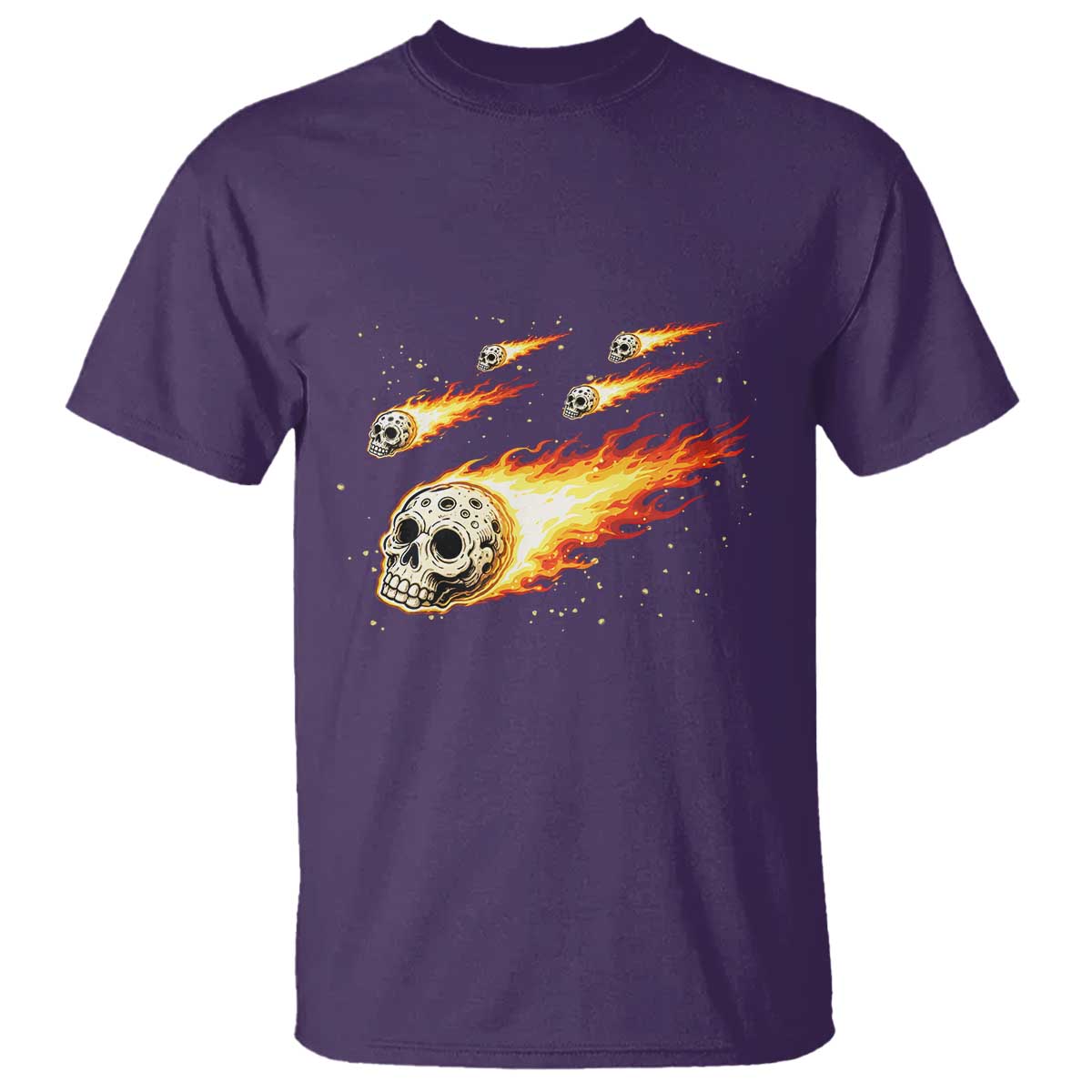 Skull Meteorite T Shirt Deep Space Asteroid Meteor Shower TS12 Purple Print Your Wear