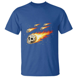 Skull Meteorite T Shirt Deep Space Asteroid Meteor Shower TS12 Royal Blue Print Your Wear
