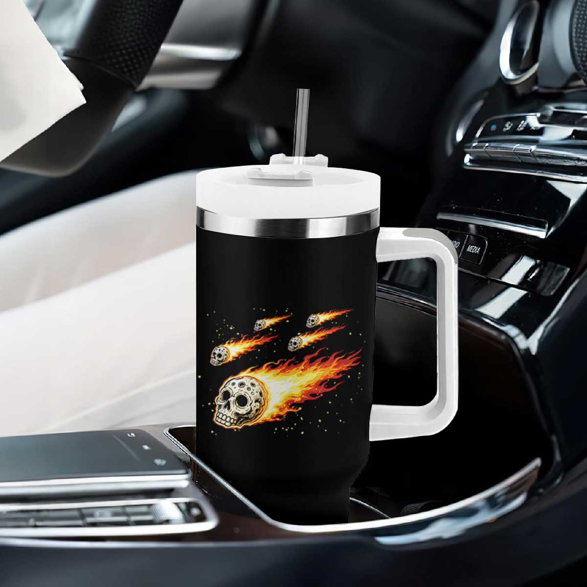 Skull Meteorite Tumbler With Handle Deep Space Asteroid Meteor Shower TS12 Print Your Wear
