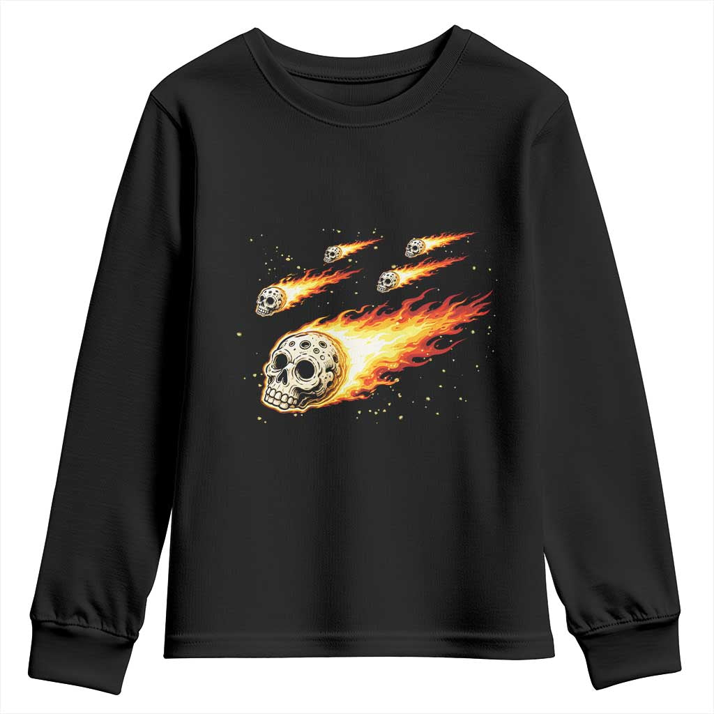 Skull Meteorite Youth Sweatshirt Deep Space Asteroid Meteor Shower TS12 Black Print Your Wear