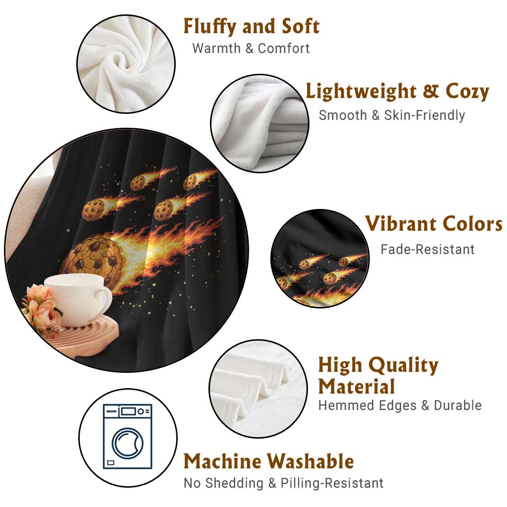 Cookie Meteor Shower Throw Blanket Funny Space Dessert TS12 Print Your Wear