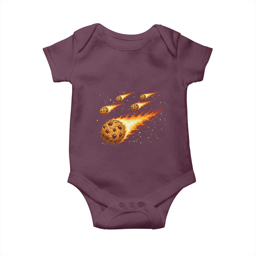 Cookie Meteor Shower Baby Onesie Funny Space Dessert TS12 Maroon Print Your Wear
